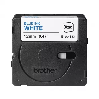 Cinta de etiquetar Brother BTAG-233 Azul sobre Blanco