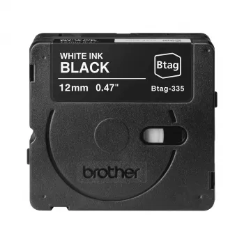 Cinta de etiquetar Brother BTAG-335 Blanco sobre Negro 1,2 cm 4 m