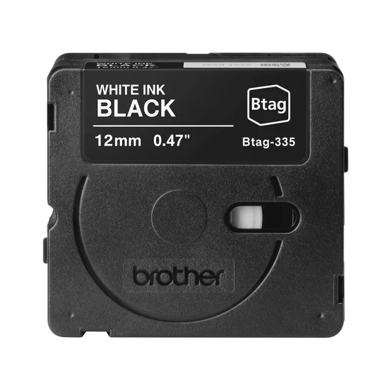 Cinta de etiquetar Brother BTAG-335 Blanco sobre Negro 1,2 cm 4 m