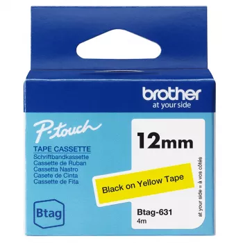 Cinta de etiquetar Brother BTAG-631 Negro sobre Amarillo 1,2 cm 4 m