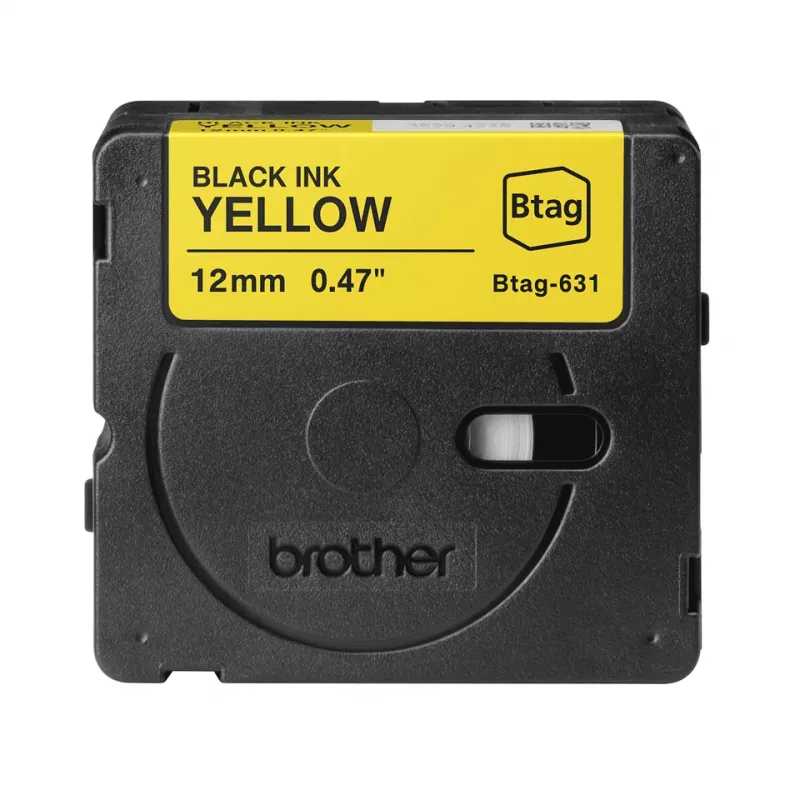 Cinta de etiquetar Brother BTAG-631 Negro sobre Amarillo 1,2 cm 4 m