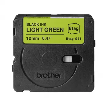 Cinta de etiquetar Brother BTAG-G31 Negro sobre Verde 1,2 cm 4 m