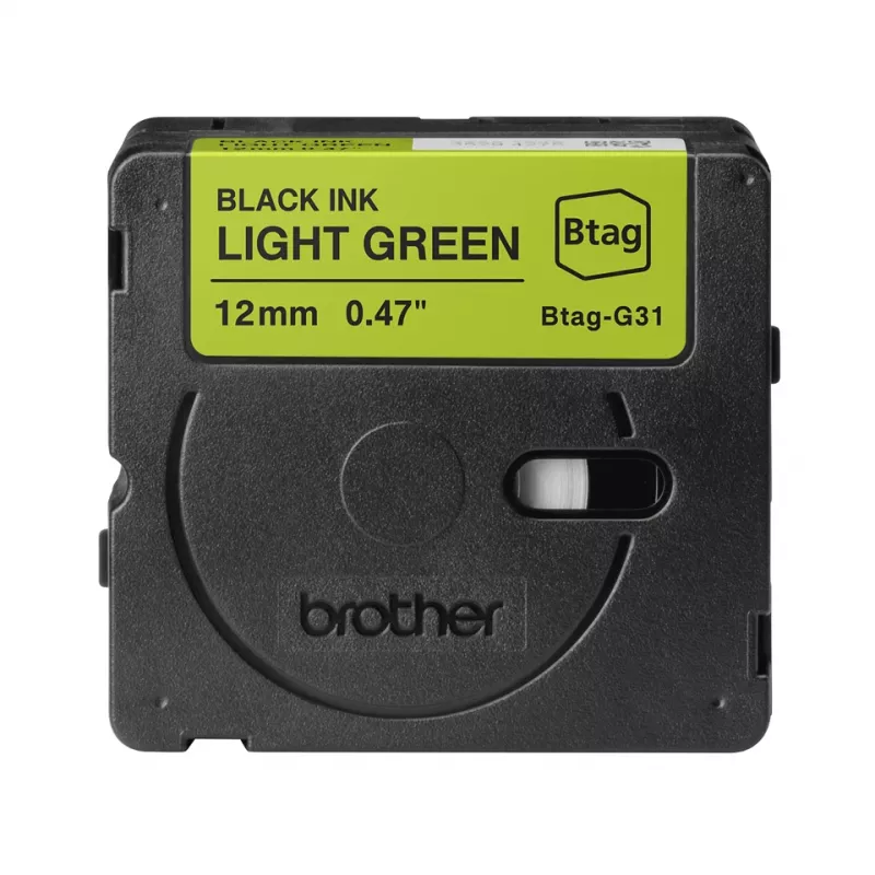 Cinta de etiquetar Brother BTAG-G31 Negro sobre Verde 1,2 cm 4 m