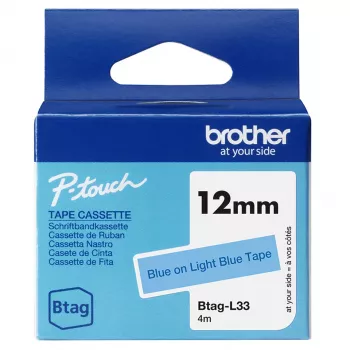 Cinta de etiquetar Brother BTAG-L33 Azul sobre Azul claro 1,2 cm 4 m