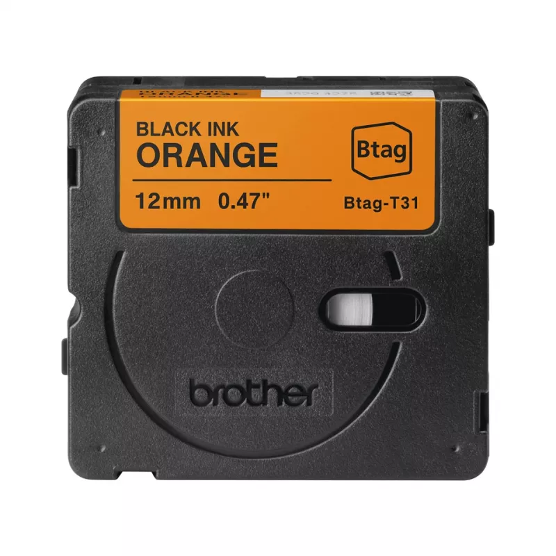 Cinta de etiquetar Brother BTAG-T31 Negro sobre Naranja 1,2 cm 4 m