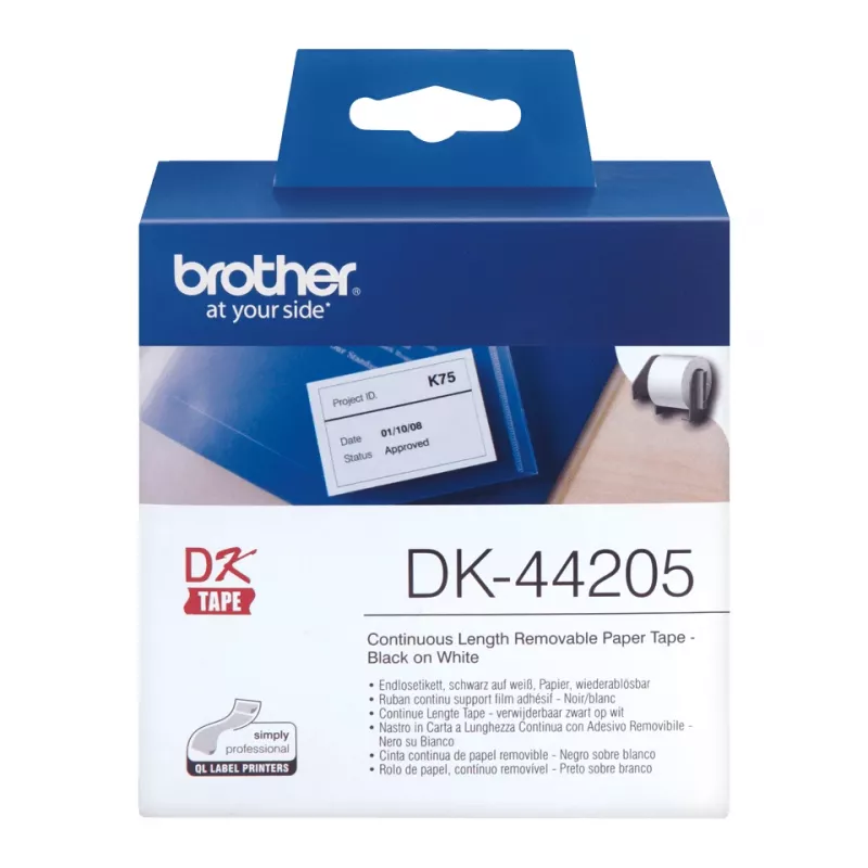 Cinta de papel removible Brother DK44205