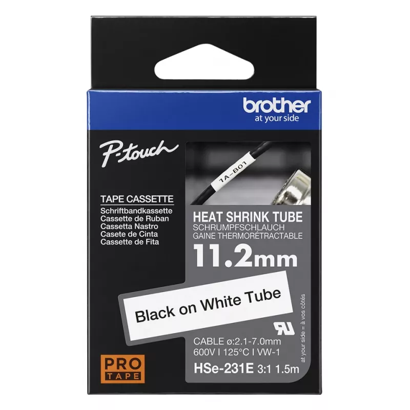 Cinta de impresora Brother HSE-231E Negra