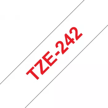 Cinta laminada Brother TZe242 18 mm rojo sobre blanco