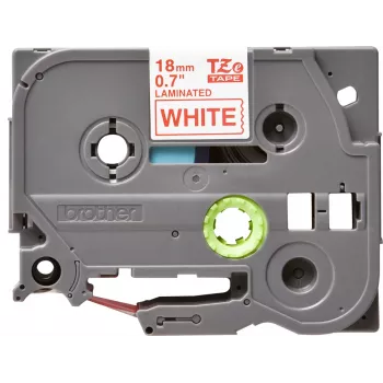 Cinta laminada Brother TZe242 18 mm rojo sobre blanco