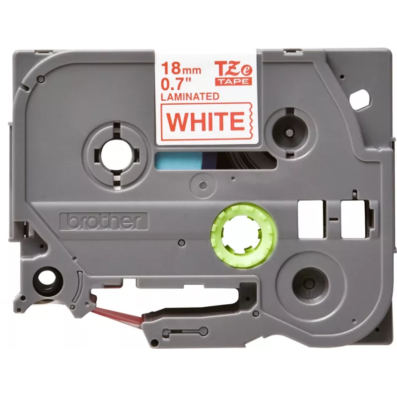 Cinta laminada Brother TZe242 18 mm rojo sobre blanco