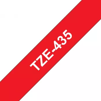 Cinta de rotulación Brother TZE-435 blanco sobre rojo