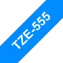 Cinta laminada Brother TZe555 24 mm blanco sobre azul