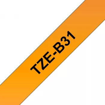 Cinta de etiquetar Brother TZe TZEB31 12 mm negro sobre naranja fluorescente