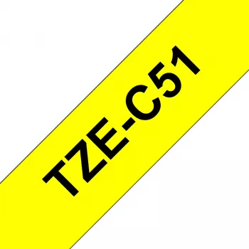 Cinta laminada Brother TZe negro sobre amarillo fluorescente 2,4 cm 5 m