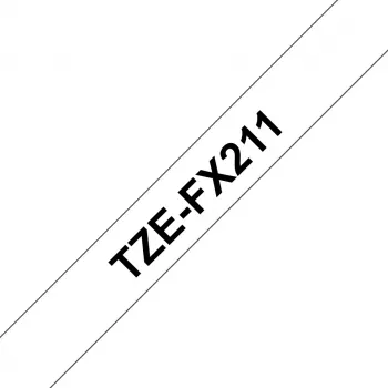 Cinta laminada Brother TZEFX211 negro sobre blanco 6 mm