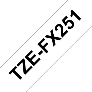 Cinta laminada Brother TZEFX251 negro sobre blanco 2,4 cm