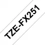 Cinta laminada Brother TZEFX251 negro sobre blanco 2,4 cm
