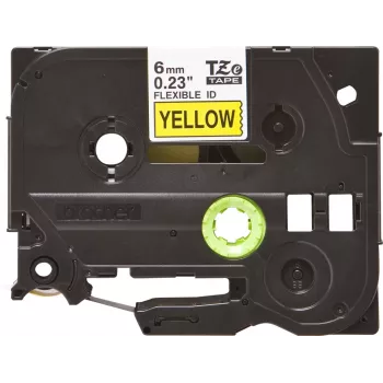 Cinta de rotulación Brother TZE-FX611 negro sobre amarillo
