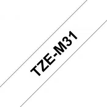 Cinta de rotulación Brother TZE-M31 negro sobre transparente