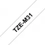 Cinta de rotulación Brother TZE-M31 negro sobre transparente