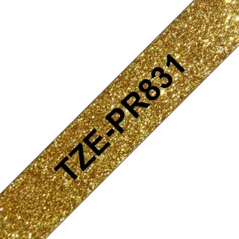 Cinta de rotulación Brother TZE-PR831 negro sobre oro