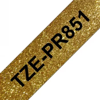 Cinta de rotulación Brother TZE-PR851 negro sobre oro