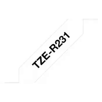 Cinta de rotulación Brother TZE-R231 negro sobre blanco