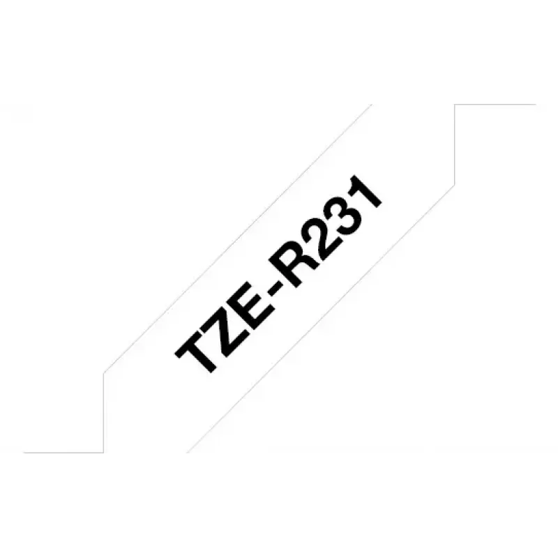Cinta de rotulación Brother TZE-R231 negro sobre blanco
