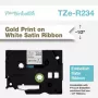 Cinta de rotulación Brother TZE-R234 oro sobre blanco