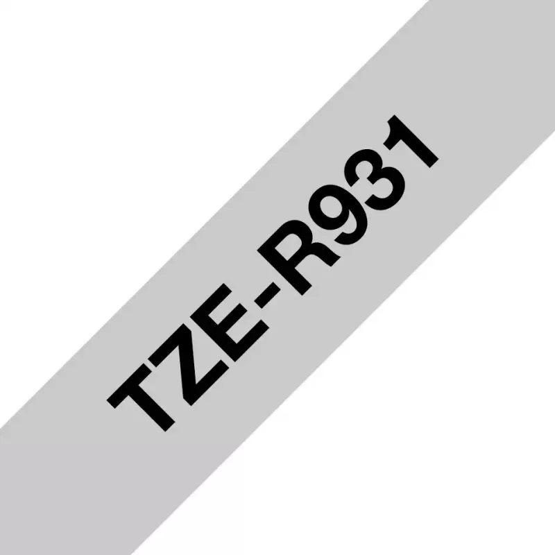 Cinta de rotulación Brother TZE-R931 negro sobre plata
