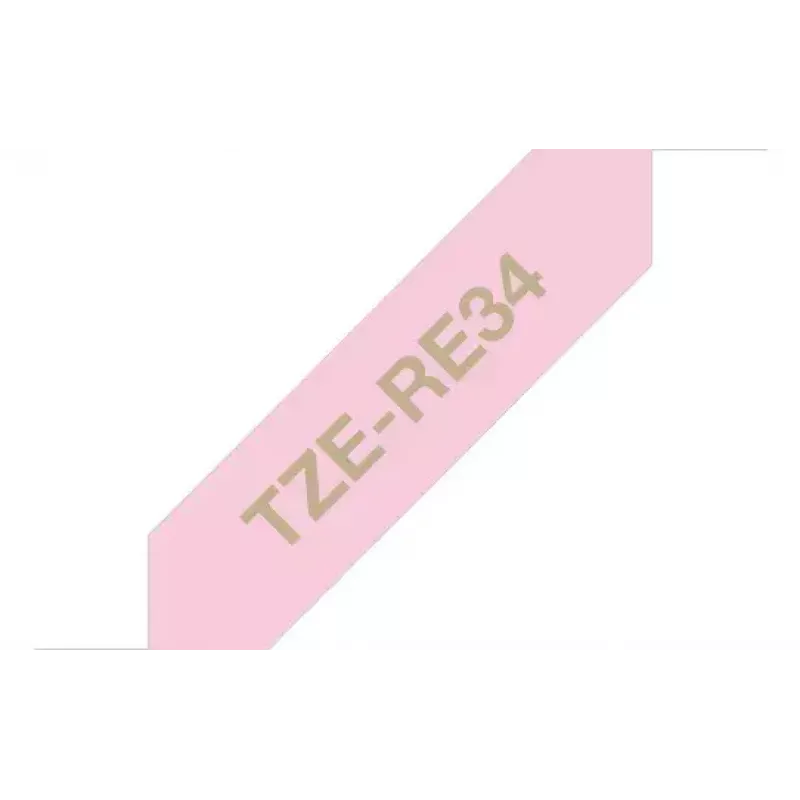 Cinta de etiquetar Brother TZE-RE34 oro sobre rosa
