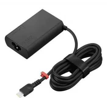 Fuente de alimentación GaN USB-C delgada Lenovo 65W para portátiles y dispositivos, modelo 4X21R04793