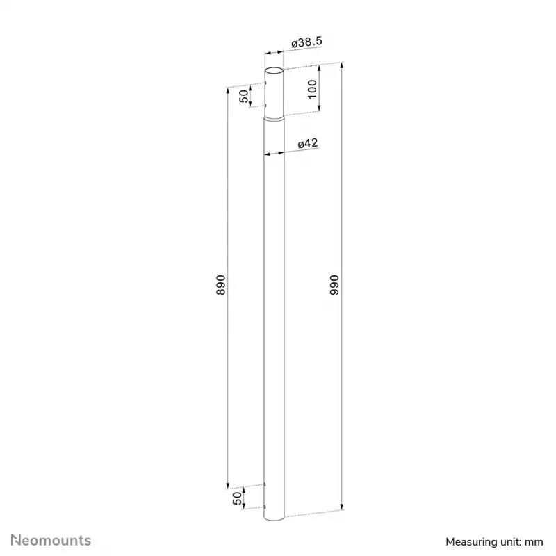 Barra de extensión Neomounts ACL25-500BL para soporte de techo para proyector - altura 89 cm