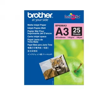 Papel de impresora Brother BP60MA3 A3 (297x420 mm) mate 25 hojas blanco
