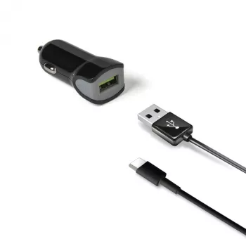 Cargador móvil Celly CCUSBTYPEC para smartphone, tablet negro mechero de coche
