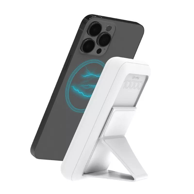 Batería externa Celly MAGPB10000WH 10000 mAh carga inalámbrica blanca