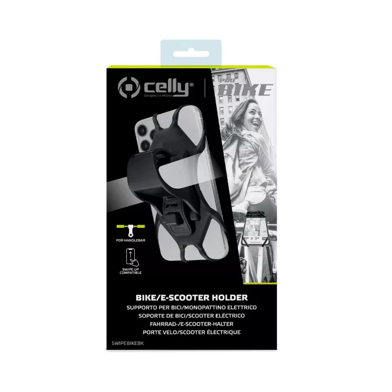 Celly Swipe Bike soporte pasivo para móvil/smartphone negro
