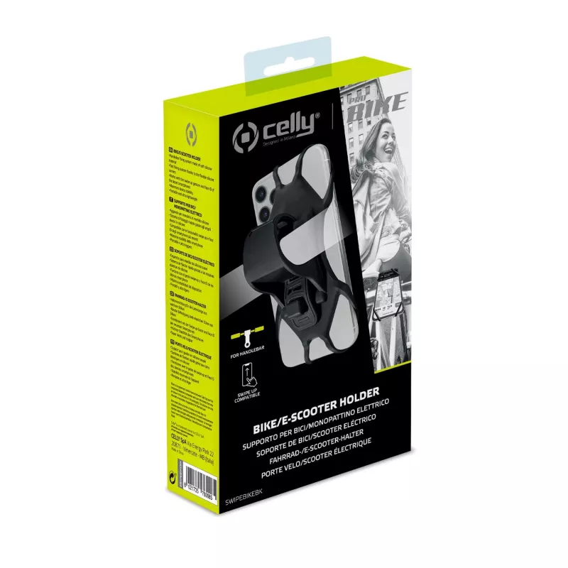 Celly Swipe Bike soporte pasivo para móvil/smartphone negro
