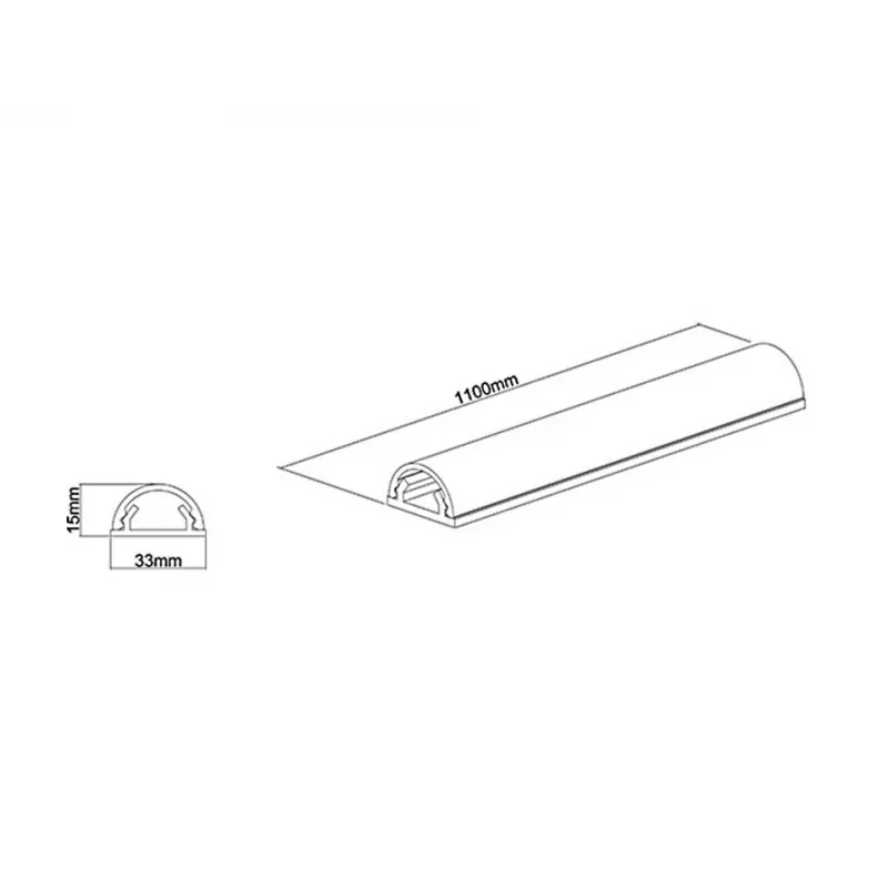 Multibrackets M Universal cubrecables aluminio 33mm-B 1100-L metálico