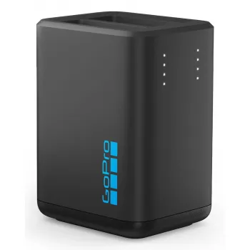 Cargador de batería doble GoPro HERO13 Black – carga 2 baterías HERO13, compacto, negro, estado LED