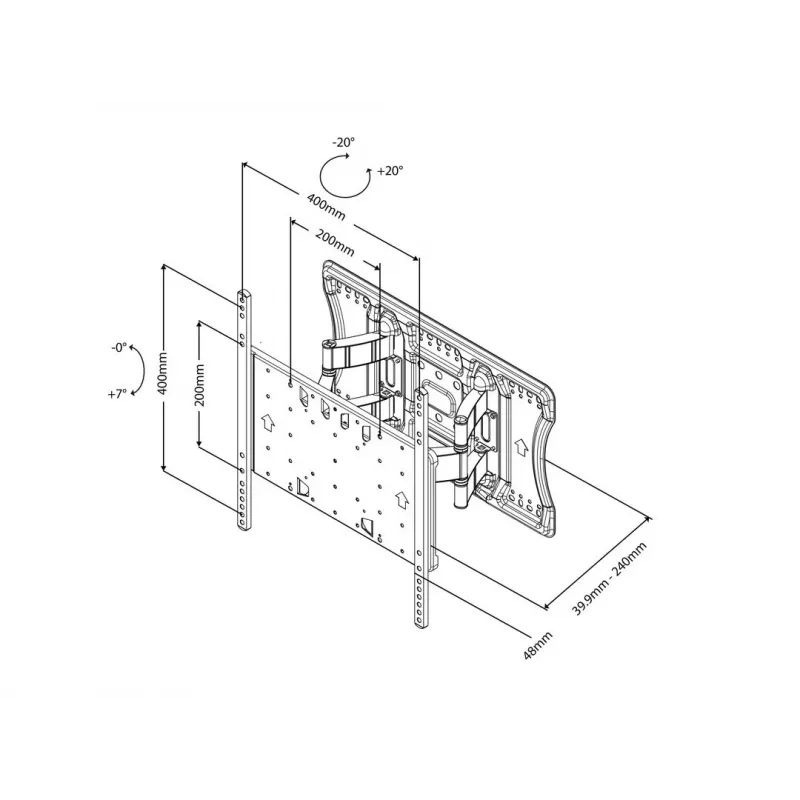 Multibrackets M VESA Super slim Tilt & Turn HD, 52 kg, 101,6 cm (40
