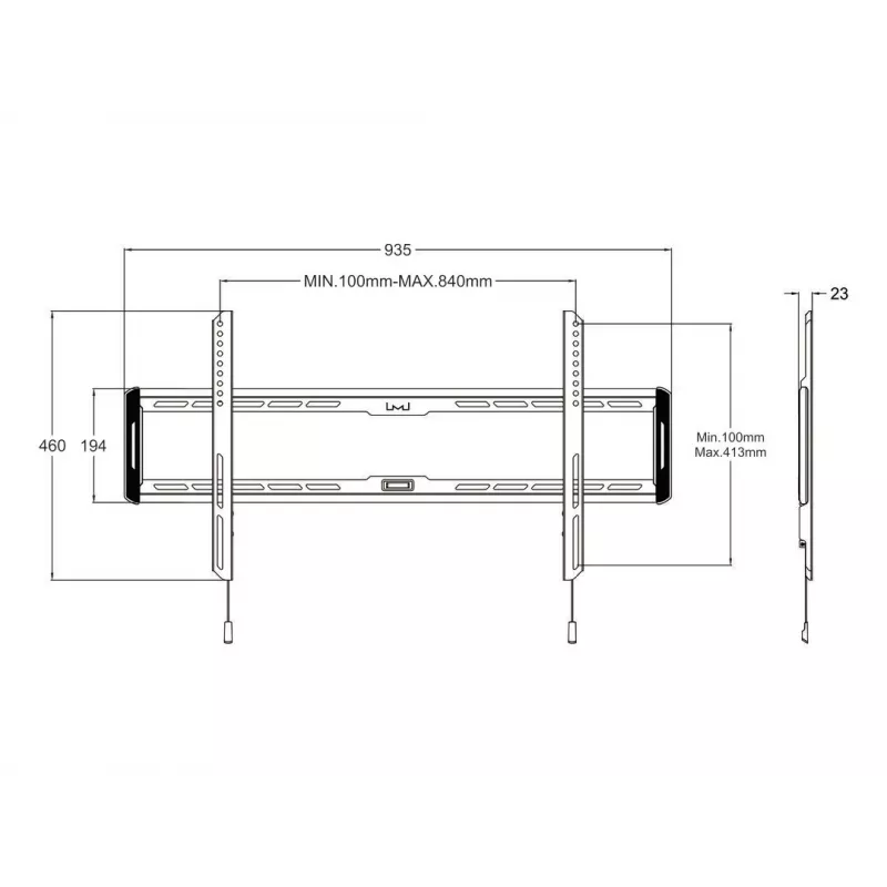 Multibrackets M Universal soporte de pared fijo grande negro