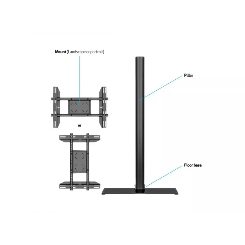 Soporte de pantalla Multibrackets M 180 Single negro con base