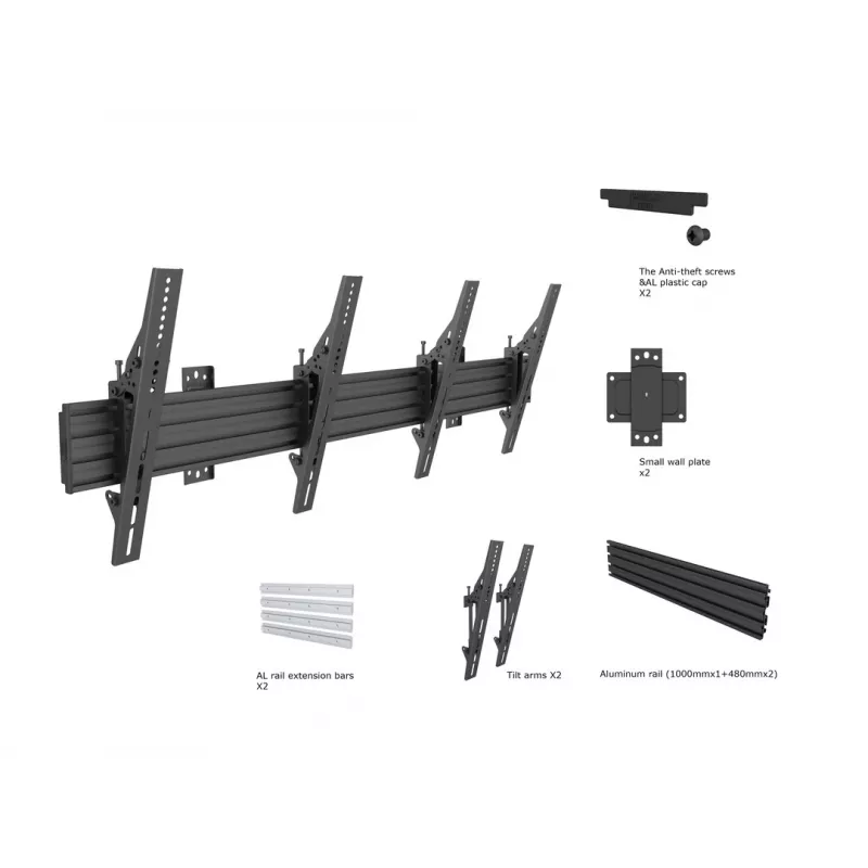 Soporte de pared Multibrackets M Wallmount Pro MBW2U inclinable negro