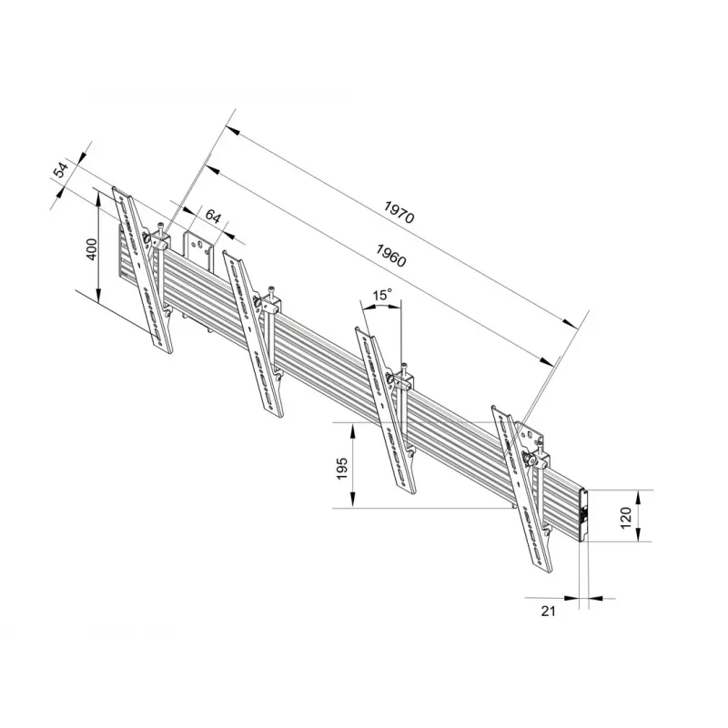 Soporte de pared Multibrackets M Wallmount Pro MBW2U inclinable negro