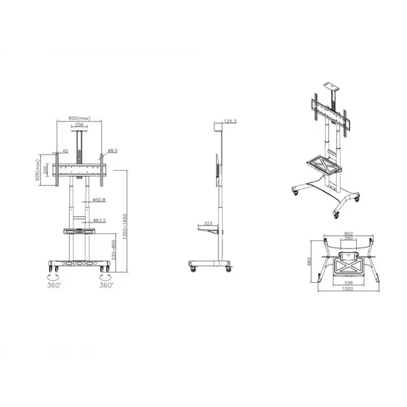 Multibrackets M Public Floorstand Basic 180 incl. estante y soporte para cámara
