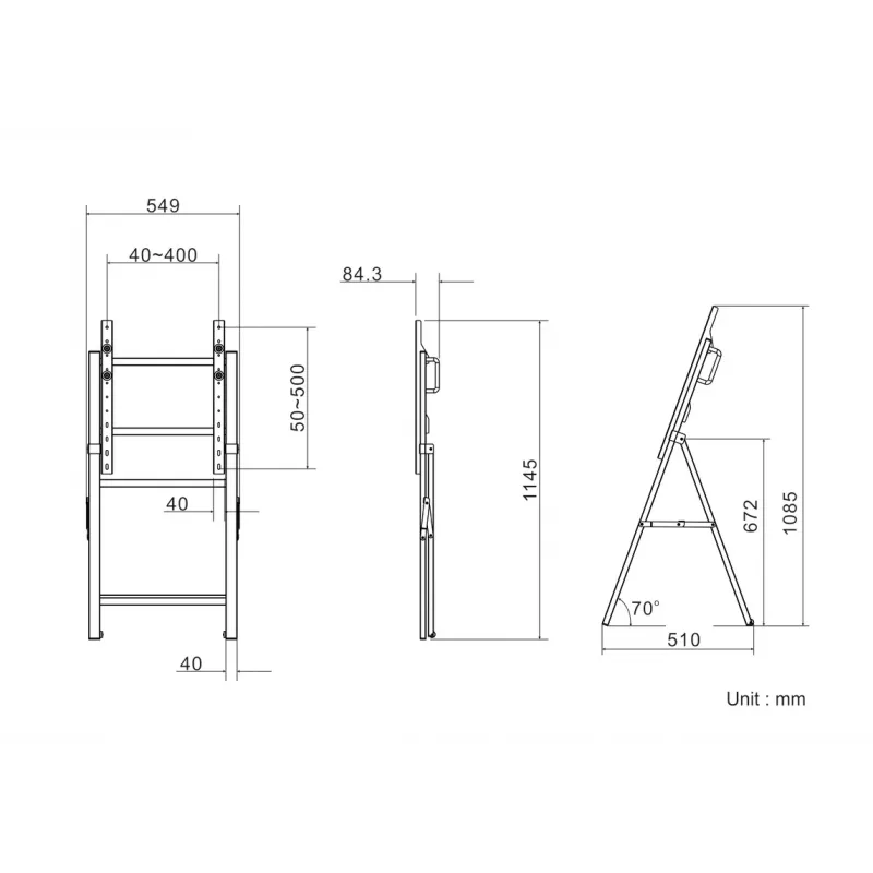 Multibrackets M Tilt and Roll Easel negro peso máximo 50 kg