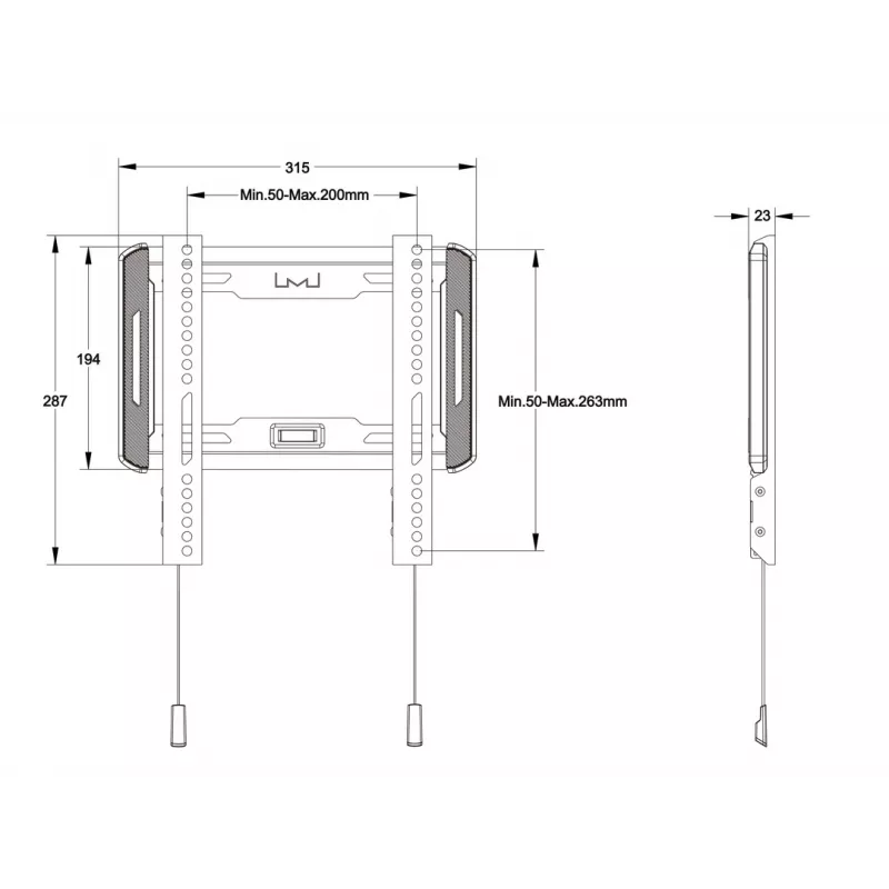 Multibrackets M Universal soporte de pared fijo pequeño negro