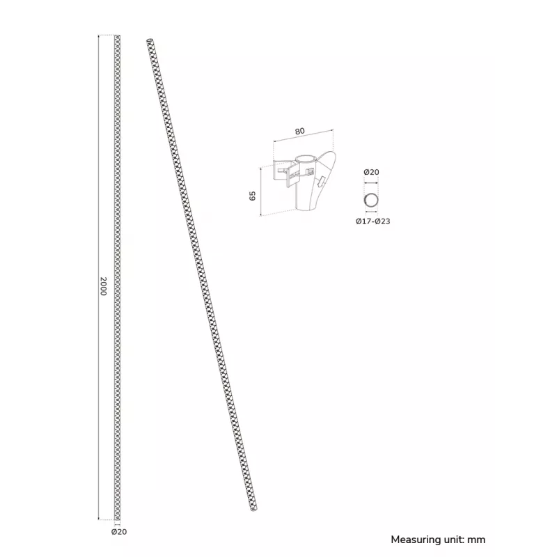 Funda para cables Neomounts ADS06-141BL Ø20 mm negra para gestión de cables