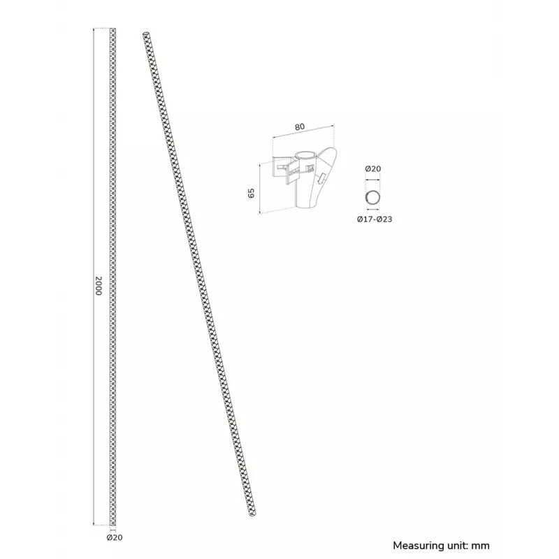 Funda para cables Neomounts ADS06-141WH, tubo de gestión de cables Ø20 mm, blanco